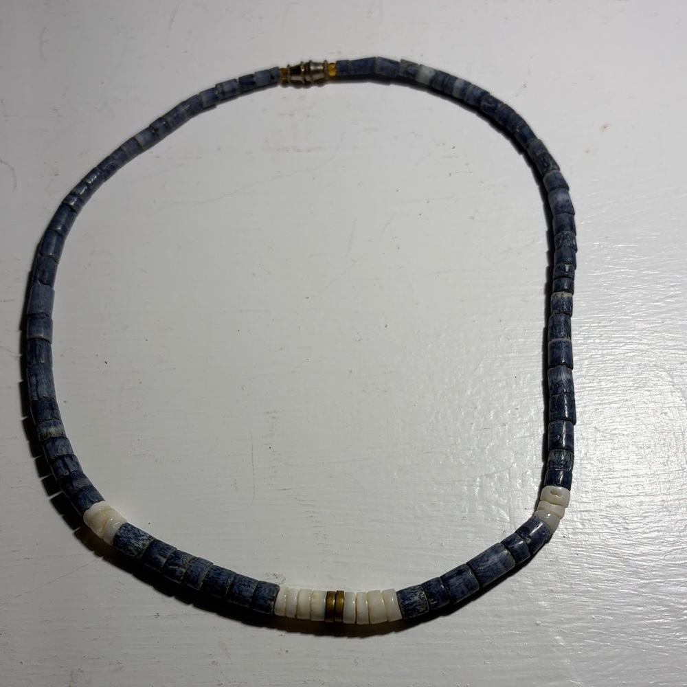 Vintage Santo Domingo (Kewa) Blue Sponge Coral Heishi Necklace - 17"